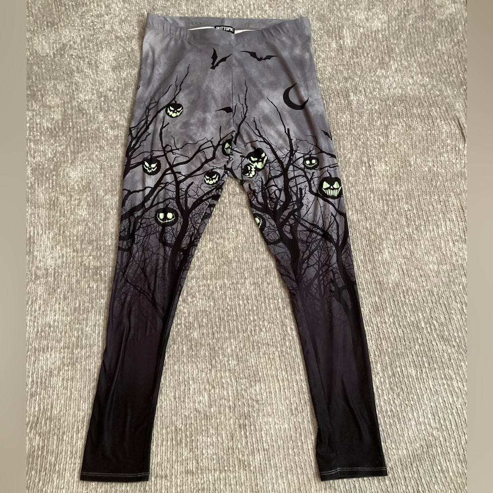 Hot Topic Gothic Leggings Plus Size 1 Spooky Halloween Pumpkin‎ Bats Soft